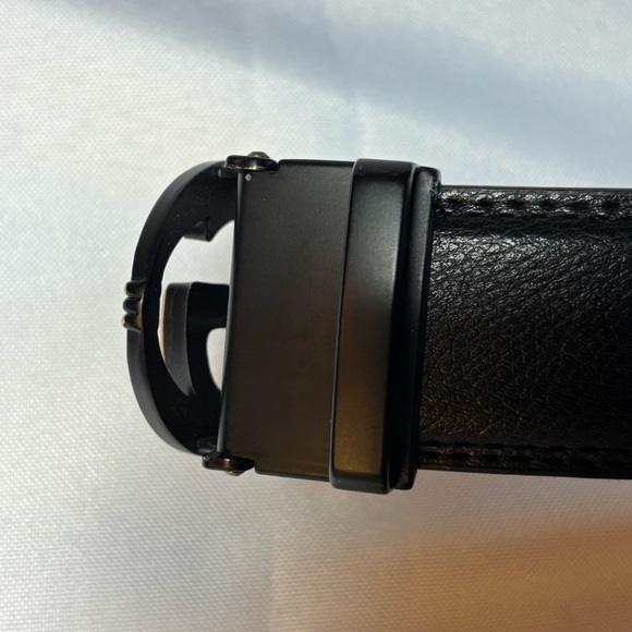 2/$30 Men’s Black Casual Ratchet No Holes Genuine Leather Belt Cut to Size - Picture 7 of 16